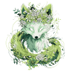 Kitsune Fox Boho Flowers Natural