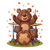 Bär Drummer Herbst
