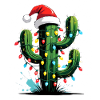 Cactus Christmas with lights