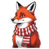 Red fox with scarf illustration