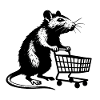 Ratte mit Einkaufswagen