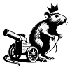 Kaiserratte auf Kanonenwagen | Königsratte