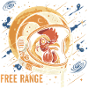 Space chicken in astronaut helmet