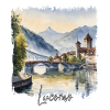 Luzerner Aquarell, Luzern, Schweiz