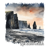 Aquarelle de Reynisfjara, Reynisfjara Islande
