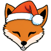 Fox with Santa Hat Graphic