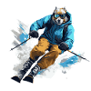 Bulldog Chien Ski Ski