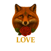 Fox with Rose - Love