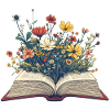 Book with flowers