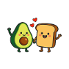 Couple parfait Avocado Toast Love