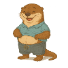 Lustiger Otter mit Wohlfühlbauch