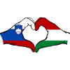 Slovenia Hungary Flag Hands Heart Shape