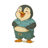 Happy penguin with belly