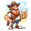 Amateur de bière joyeux avec chapeau