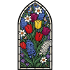 Vitrail tulipe, jonquille, jacinthe