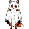 Funny Halloween Fox Ghost Cartoon Spooky