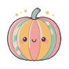 Pastel kawaii pumpkin comfort