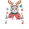 Félin Festif Noël Chat Renne Bois