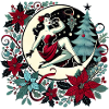 Mondschein Pinup Weihnachtskranz