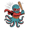 Baseball Octopus Superhero