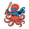 Baseball Octopus Superhero