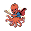 Baseball Octopus Superhero