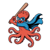 Baseball Octopus Superhero