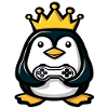 Pinguin mit gaming controller und Krone