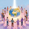 Earth surrounded by community