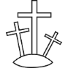 Three crosses on the hill