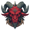 Red Demon Horned Crest