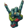 Zombie Hand Rock Sign Illustration