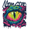 Neon-Drachenaugen-Graffiti