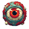 Crimson Eye Orb with Skulls