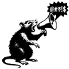 Rat with Megaphone Loud Message