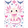 Cute axolotl pastel goth fans,