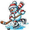 Eishockey Schneemann in Action