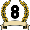 Golden laurel wreath number 8