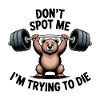 Få ikke øje på mig, jeg prøver at dø - Funny Gym Bear