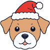 Dog with Santa Hat