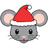 Christmas Mouse with Santa Hat