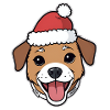 Christmas Dog Cartoon with Hat