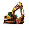 Farbexplosiver Bagger