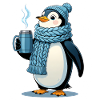 Pingouin câlin avec écharpe bleue