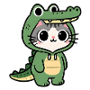 Kawaii crocodile cat