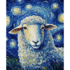 Sheep Van Gogh Style Starry Night