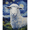 Mouton style Van Gogh Nuit étoilée