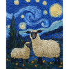 Sheep Van Gogh Style Starry Night