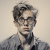 Grayscale Glasses Portrait