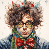 Weihnachtsportrait mit Brille